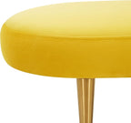 SAFAVIEH Couture Home Collection Corinne Glam Marigold Velvet Living Room Bedroom Dining Foyer Entryway Ottoman Oval Bench