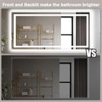 77"x36" Large LED Bathroom Mirror with Front Lit and Backlit, Anti-Fog Lighted Mirror for Wall, Stepless 3 Colors Dimmable Smart Vanity Mirror(Horizontal/Vertical)
