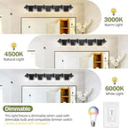 Vanity Lights, 38" Bathroom Light Fixtures Over Mirror, 6 Light Bathroom Vanity Light with Clear Glass Shade, Modern Wall Lamps for Bedroom, Hallway