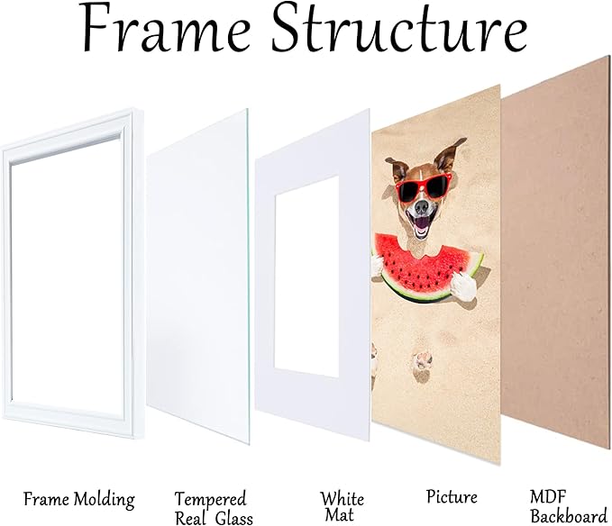 13x19 Picture Frame White, 13x19 Art Frame Matted to 11x17,Poster Frame Wooden, 13 by 19 Photo Frame for Wall Mounting, Wall Gallery Frame for Home Decor Gifts