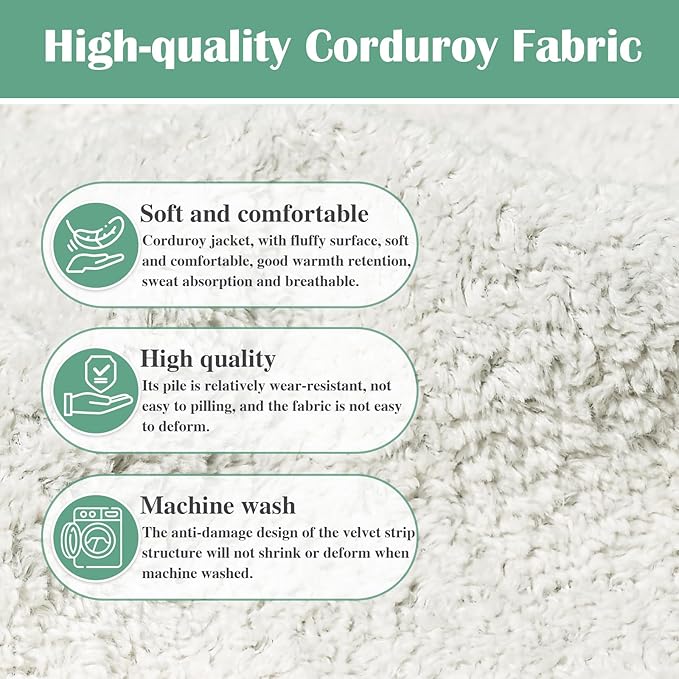 Rectangular Stuffed Pouf Ottoman with Foam Chunk Filling, Furry Fabric Design, Multi-Functional Floor Pouf for Living Room, White