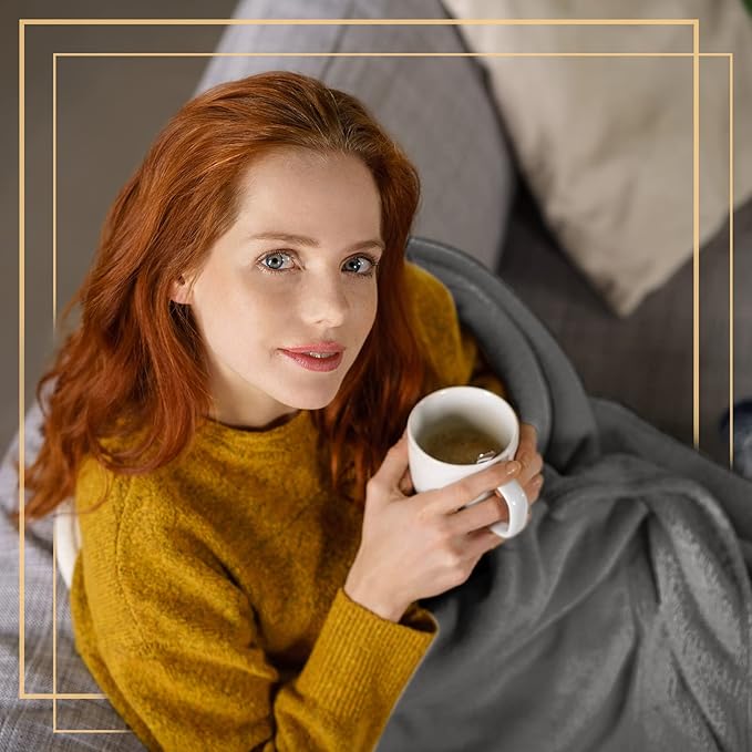 Newwiee 15 Pack Fleece Blankets Bulk 50 x 60 Inch Double Sided Ultra Soft Fleece Throw Blankets Bulk Lightweight Warm for Airplane Home Office Wedding Gifts Outdoor Use (Gray)