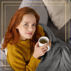 Newwiee 15 Pack Fleece Blankets Bulk 50 x 60 Inch Double Sided Ultra Soft Fleece Throw Blankets Bulk Lightweight Warm for Airplane Home Office Wedding Gifts Outdoor Use (Gray)