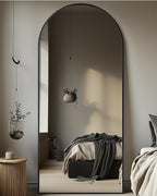 Suidia Arched Full Length Mirror, 71"x28" Floor Mirror Freestanding, Floor Standing Full Body Mirror with Stand for Bedroom, Hanging Leaning Mounted for Living Room Cloakroom, Black