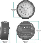 La Crosse Technology 617-710B-INT 4-Inch Round Black Atomic Analog Alarm Clock