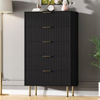 GarveeHome 5 Drawers Dresser for Bedroom, Fluted Dresser Chest of Drawers with Handle, Wood Modern Dressers for Closet, Bedroom Furniture Storage Organizer for Living Room, Hallway