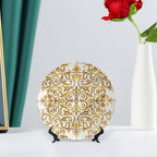 XISUNYA 6 Inch Decorative Plate, Victorian Round Porcelain, Victorian Lace Floral Print Ceramic Wall Hanging Decor Accessory for Dining Table Tabletop Home Decor, Muticolor