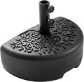 Tangkuls 55 LBS Half Round Umbrella Base, Water & Sand Fillable Heavy Duty Umbrella Weight for 1.57” & 1.91” Poles, Patio Umbrella Base for Deck Lawn Poolside, Textured (55, Pounds)