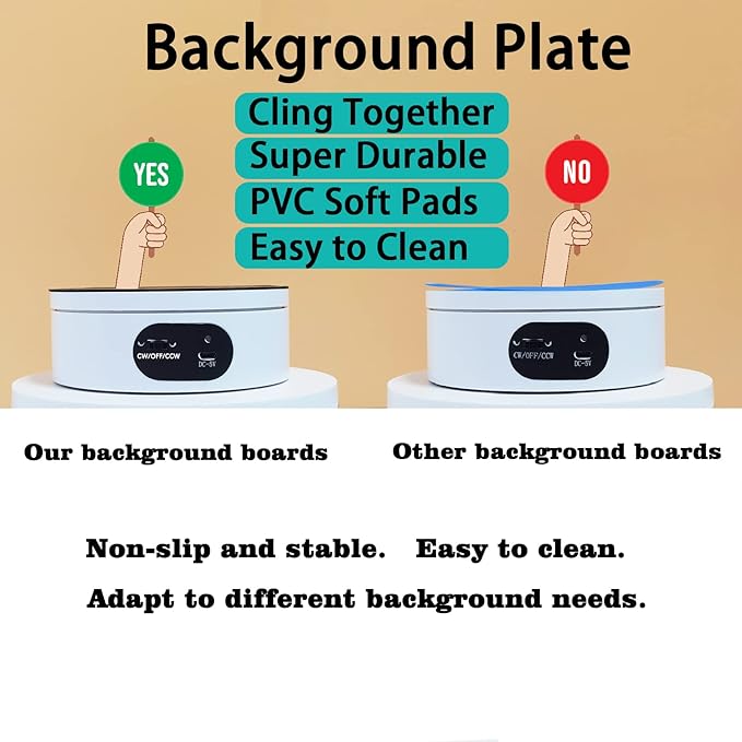 Rotating Display Stand, 360 Degree Motorized Tumbler Display Turner for Photography Products, Spinning Display Stand,Turner For Tumblers for Glitter Cups Lazy Susan 4.72" 4.4lb Load White