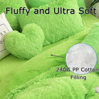 MorroMorn Fluffy Heart Throw Pillows, Shaggy Decorative Pillow for Sofa Couch Bed, Cute Room Decor Decorations for Women Girls Kids (Lime)