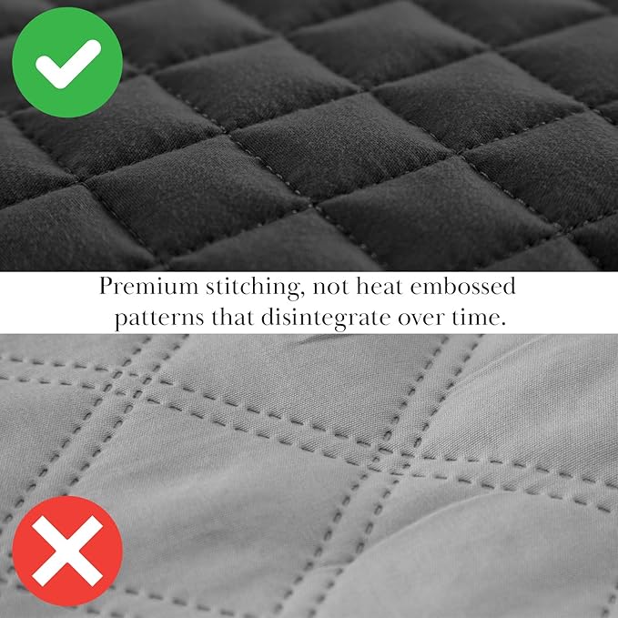 Southshore Fine Living, Inc. Oversized King Quilt Bedding Set, Microfiber Quilts, Pet Hair Resistant Bedding, Oversized King Size Quilt Set w/2 Pillow Shams, Black Bedspread & Coverlet Sets