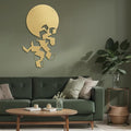 SIGNLEADER Metal Wall Art Decor Circles Abstract Shapes Minimalist Modern Abstract Wall Sculpture Hangings Home Decoration for Living Room, Bedroom, Bathroom, Kitchen, Outdoor - 18" Gold