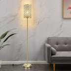 GyroVu Gold Floor Lamp,Elegant Crystal Floor Lamp Modern Standing Lamp with On/Off Foot Switch,Tall Pole Accent Lighting for Living Room, Girl Bedroom, Dresser, Office