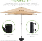 Best Choice Products Fillable Umbrella Base Stand, Round Faux Wicker Plastic Patio Umbrella Base Stand, Pole Holder for Outdoor, Lawn w/ 55lbs Weight Capacity, 2 Adjustment Knobs