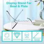Boloyo "X Shape Acrylic Bowl Display Stand, 3.5 Inch 2PC Clear Acrylic Bowl Plate Platter Dish China Porcelain Display Holder Easel Base for Home Kitchen School Art Display
