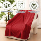 Newwiee 12 Pcs Fleece Throw Blankets Bulk 50'' x 60'' Oeko-tex Standard 100 Certified Spring Outdoor Wedding Guest Blankets Lightweight for Sleepover Donation Lap Pet Sofa Home (Red)