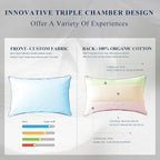 Goose Down Feather Pillows Queen Size Set of 2 with Soft Cotton Cover for Side Back Stomach Sleepers 3-Zone Cervical Neck Support Hotel Collection Bed Pillow (2, Queen)