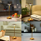 Rechargeable Table Lamp Cordless - 6000mAh Battery Operated LED Table Light - Portable Touch Dimmable Outdoor Waterproof Table Lamps for Patio Restaurant Dining (2 Gold)