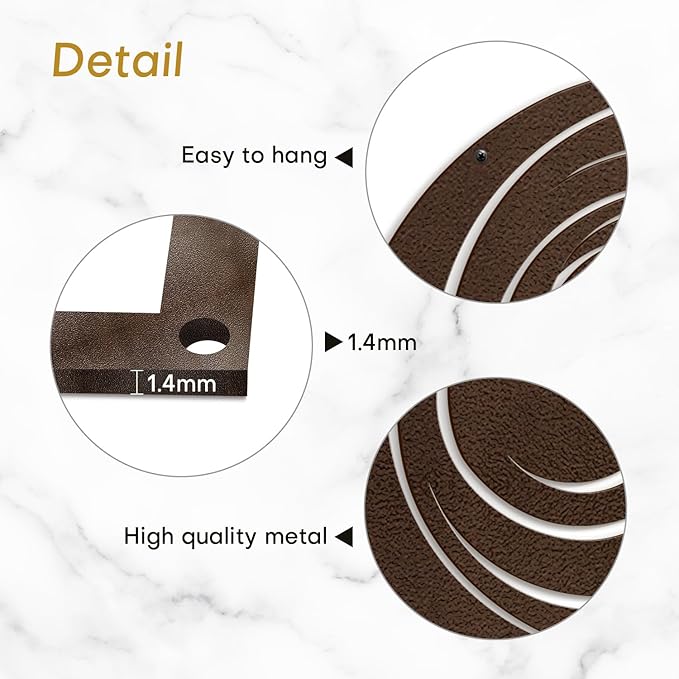 SIGNLEADER Metal Wall Art Decor Color Block Circles Minimalist Modern Abstract Wall Sculpture Hangings Home Decoration for Living Room, Bedroom, Bathroom, Kitchen, Outdoor - 24" Bronze