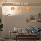 36W LED Floor Lamp, Super Bright Standing Lamp, Modern Stepless Dimmable Torchiere Tall Lamp with Remote Control, 350°Rotating Head Reading Floor Lamp for Living Room, Bedroom, Office - Brown
