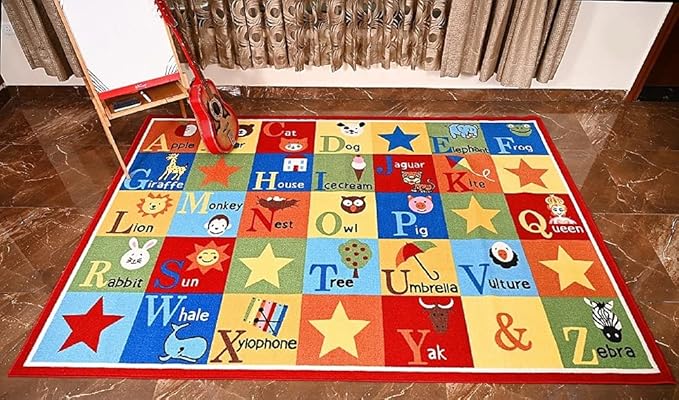 Furnish my Place 745 ABC with Animal ABC Area Rug for Kids | Educational Alphabet | Animals Children Rug | Contemporary Design | Multicolor (3'3"x5')