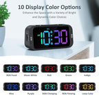 Digital Dual Alarm Clock for Bedroom: RGB Electric Clock with USB Charger for Kids Teens - Dimmable Clock with Weekday Weekend Mode for Bedside Desk