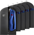 5 Pack 40-inch Suit Bag Garment Bag for Travel and Storage, Garment Bags for Hanging Clothes with Zipper and Visible Transparent Window, Black