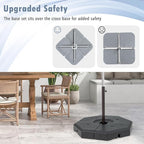 Giantex 350 lbs Offset Patio Umbrella Base, 4PCS Octagonal Umbrella Base Weight Water Sand Filled for Cantilever Umbrella, Easy-Filling Spouts, Outdoor Market Umbrella Base Stand