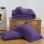 Love's cabin Twin Comforter Set Purple, 5 Pieces Twin Bed in a Bag, All Season Bedding Sets with 1 Comforter, 1 Flat Sheet, 1 Fitted Sheet, 1 Pillowcase and 1 Pillow Sham