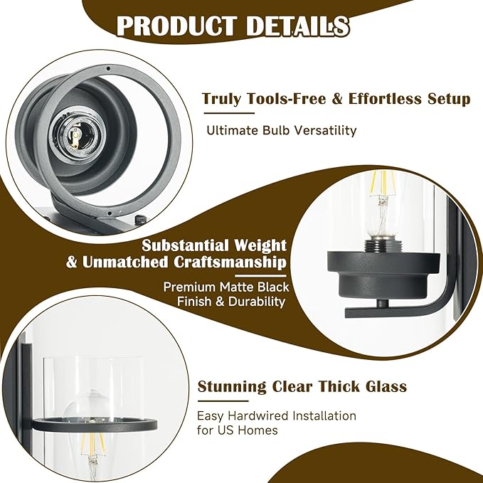 Black Wall Sconce Indoor,Rustic Bathroom Vanity Light Fixtures,Entryway Wall Sconces Lights,Wall Lights for Living Room(Bulbs not Included)