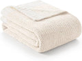 Snuggle Sac Heather Throw Blanket for Couch, Reversible Super Soft Blankets Warm Cozy Knit Fuzzy Plush Lightweight for Sofa, Bed, Camping, Picnic (Heather Ivory, Throw-XL(50"x 70"))