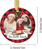 Personalized Custom Photo Ornaments for Christmas Tree - Ceramic Hanging Xmas Ornaments for Couples, Family, Wedding