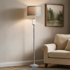 65'' Rustic Floor Lamp for Living Room with 2 Light Sources, Frosted Nightlight Vintage Farmhouse Tall Standing Lamp for Bedroom Reading Room Office Corner, Bulb Included