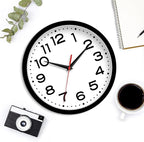 Wall Clock 10 Inch Silent Non-Ticking Modern Clock Battery Operated Classic Simple Minimalist Analog Decorative for Kitchen, Living Room,Office, Bedroom, Bathroom (Black)