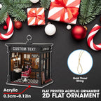 Personalized Barber Shop Christmas Ornament 2025, Custom Name Hair Salon Decor, 2D Flat Acrylic Xmas Tree Decoration, for Barber & Stylist