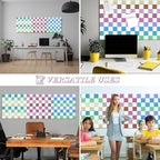 Geyoga 12 Pcs Cork Board for Wall 12 x 12 Inch Retro Colorful Checkered Bulletin Board Acoustic Wall Panels Boho Felt Tiles Cute Self Adhesive Hanging Decor for Office Home Classroom (Colorful Plaid)