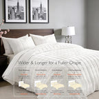 Greek Velvet Queen Quilt Set, 3× Softer Luxe Sheen, 100% Cotton Backing, 150GSM Down-Alternative Fill, Expanded 98×98" Coverage for Fuller Side Drape (1 Quilt + 2 Pillow Shams), Brilliant White