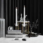 Kitcom 2-Pack Crystal Candlestick of Glass Holders for Home Decor, Crystal Taper Candle Holders Tabletop Centerpieces for Party and Wedding Decoration(8.5inch Tall)