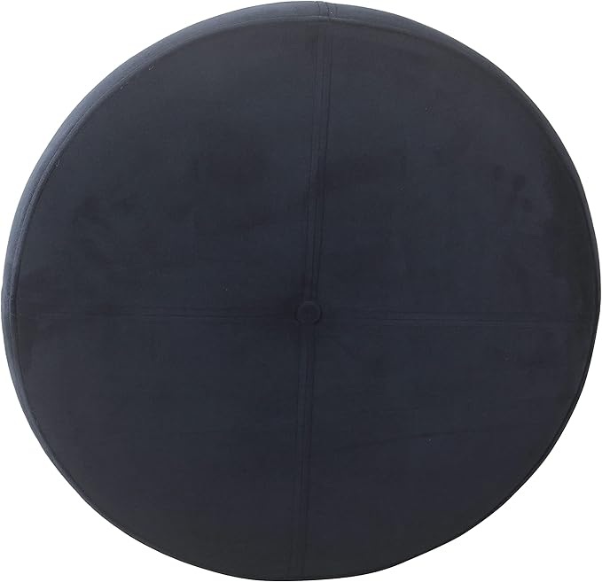 HomePop Large Velvet Storage Ottoman - Navy