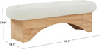 SAFAVIEH Couture Collection Carsen Mid-Century Modern Ivory Boucle/Natural Oval Bench (Fully Assembled)