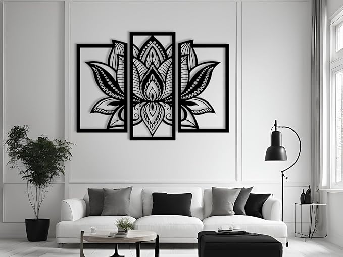 Vailla Wood Wall Art Decor Wall Hanging Sculpture Modern Home Decoration 3 Panels Nature Wall Hangings Large Wooden Wall Arr 3D Textured Sculptures for Living Room Bedroom Office Dinnig Room