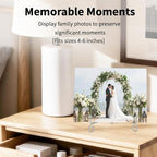 Iron Plate Stands for Display, Foldable Book Holder & Easel Stand for Sign, Versatile Poster Stand and Small Plate Stand for Home Decor, Art, Photo Frame, Card, Crystal Display (Silver, 4 inch (4Pcs))
