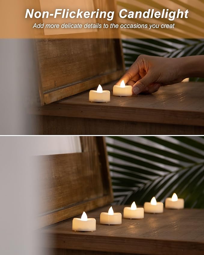 BEICHI Flameless Candles, 12/24/50/100/150 Pack Tea Lights Battery Operated, No Flickering Votive Candles LED Tea Lights for Halloween Christmas Wedding Home (150 Pack, Warm White)