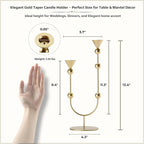 Modern Gold Double Taper Candle Holder – U-Shaped Metal Candlestick Holder for Table Centerpiece, Wedding & Holiday Décor – Elegant Minimalist Home Accent Gift by Uniquary