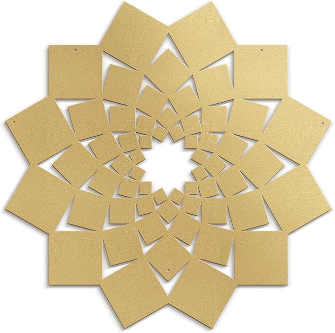 SIGNLEADER Metal Wall Art Decor Abstract Lotus Flower Minimalist Modern Abstract Wall Sculpture Hangings Home Decoration for Living Room, Bedroom, Bathroom, Kitchen, Outdoor - 30" Gold