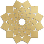 SIGNLEADER Metal Wall Art Decor Abstract Lotus Flower Minimalist Modern Abstract Wall Sculpture Hangings Home Decoration for Living Room, Bedroom, Bathroom, Kitchen, Outdoor - 30" Gold