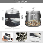 Swans Ashtray with Lid, Outdoor Ashtrays for Patio, Stainless Steel Ashtray Odorless Smokeless for Home Office Balcony