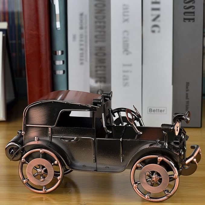 Classic Car Gifts for Men, Unique Cool Birthday Gift Ideas, Vintage Car Decor for Room, Home, Office, Man Cave, Garage, Antique Scrap Metal Model Car Ornaments (M-1)