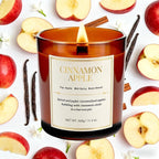 Holiday Candle Gift Set–2 Pack Wood Wick Cinnamon Apple Scented Candles,Long Lasting Natural Soy Wax Candles with Gift Boxes,Cozy Fall Aromatherapy Candle for Home Decor