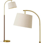 63" Wood Floor Lamps for Living Room with Foot Switch Arc Tall Standing Lamp for Bedroom Mid Century Modern Corner Gold Floor Lamps for Office Nursery Industrial Reading Lamp, Chestnut
